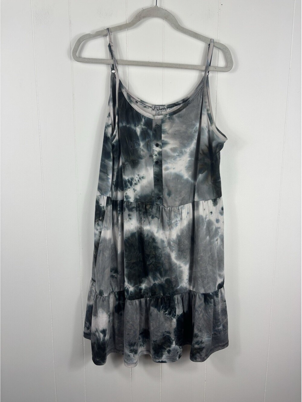 J for Justify Tie Dye Tired Dress Plus Size 2X Beachy Vacation Whimsigoth Summer